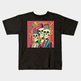 3 skeletons with fez Kids T-Shirt
